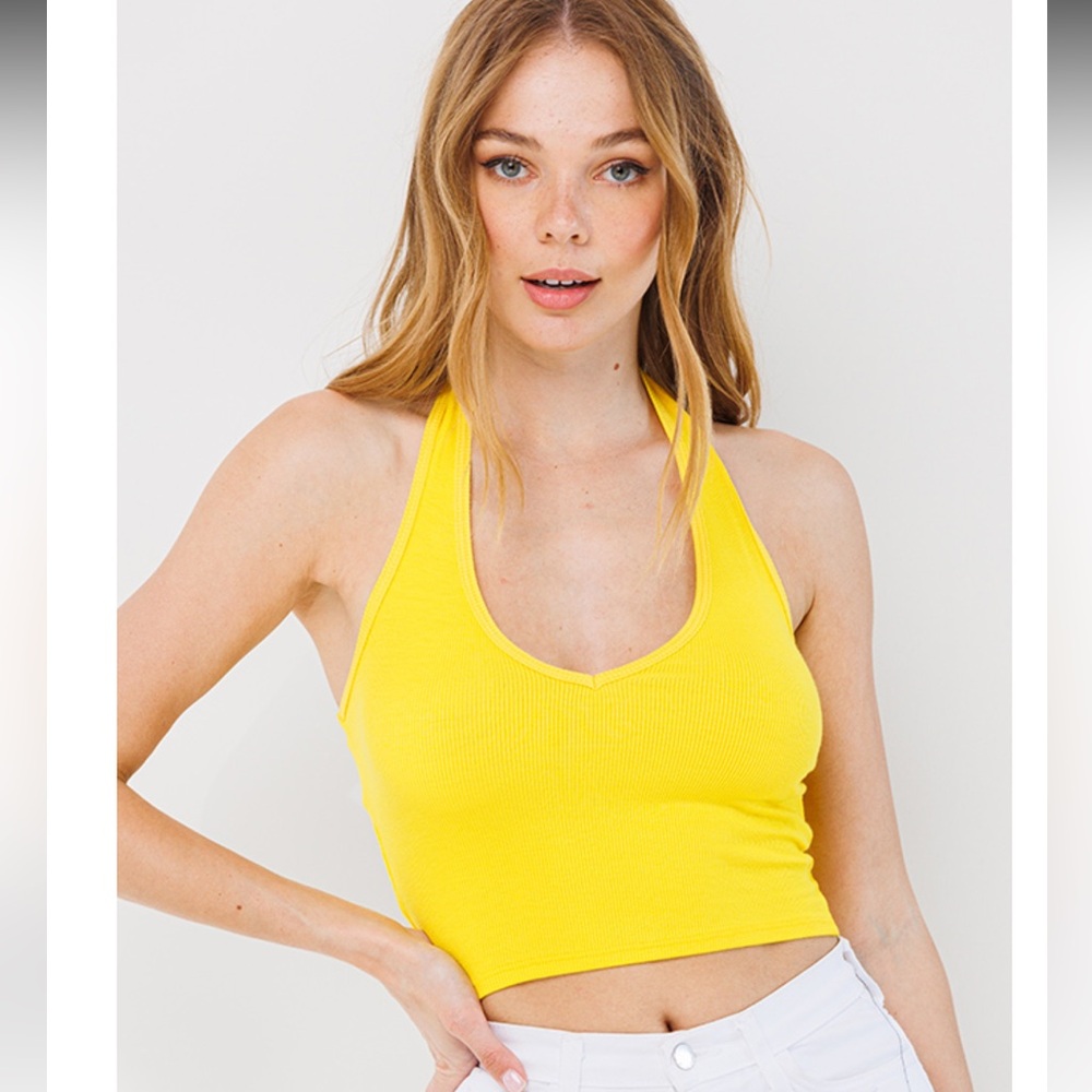 Yellow halter top